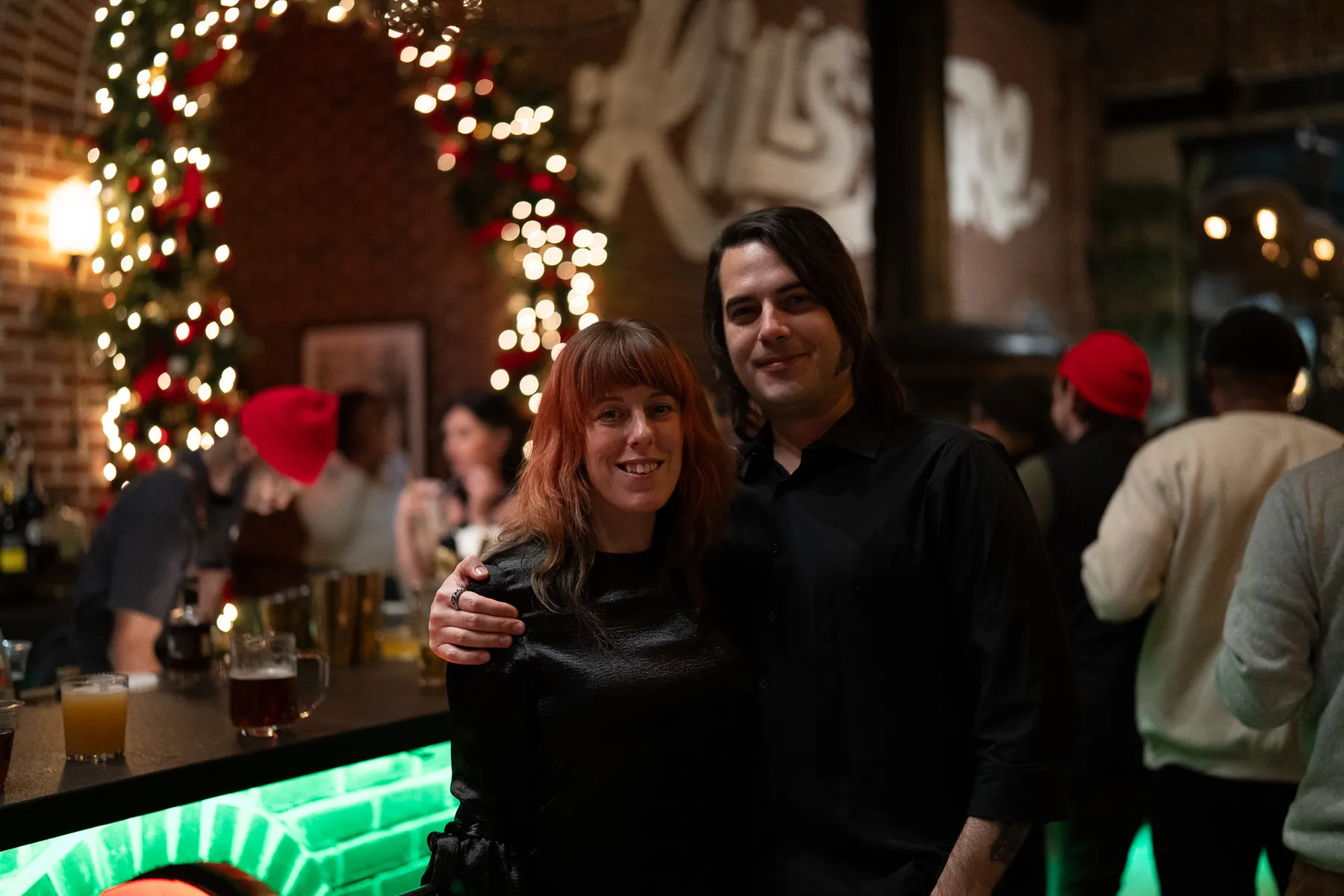 Holiday Party Couple Bar
